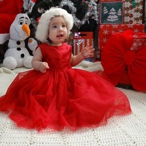 Cherokee Party Dress Christmas Girls 2T Tulle Embellished Holiday.